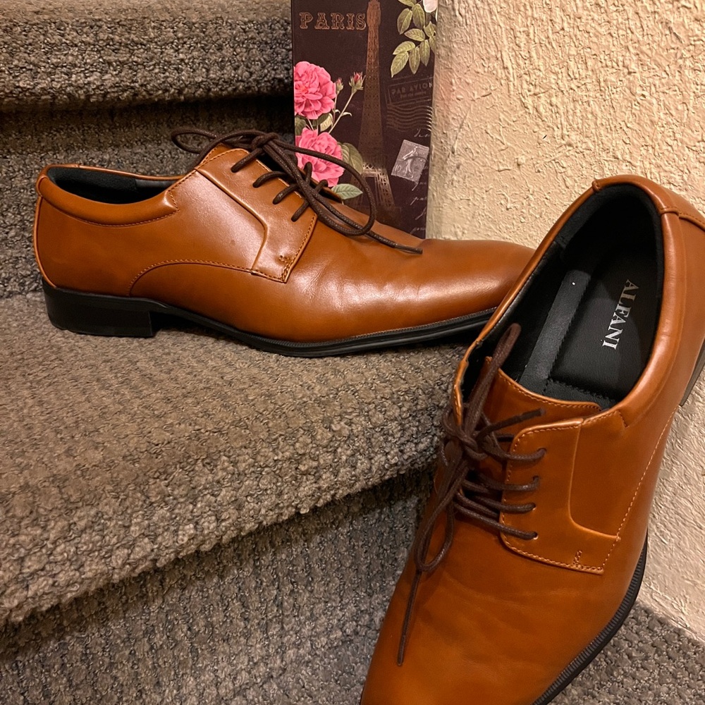Alfani Tan Leather Oxfords